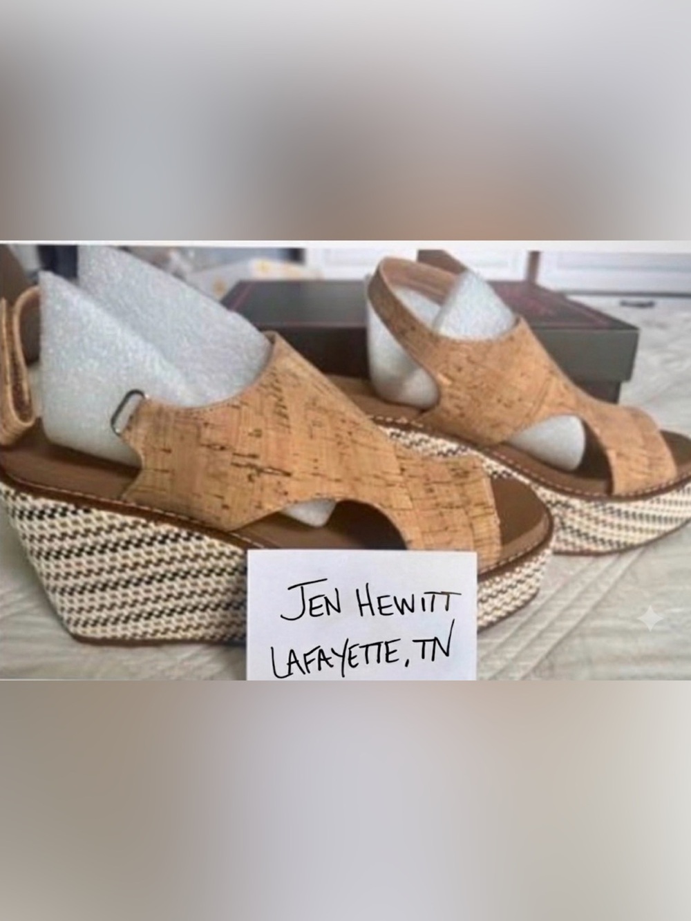 Corkys Natural Cork Wedge Sandals - Tan & Cream-Freddie style